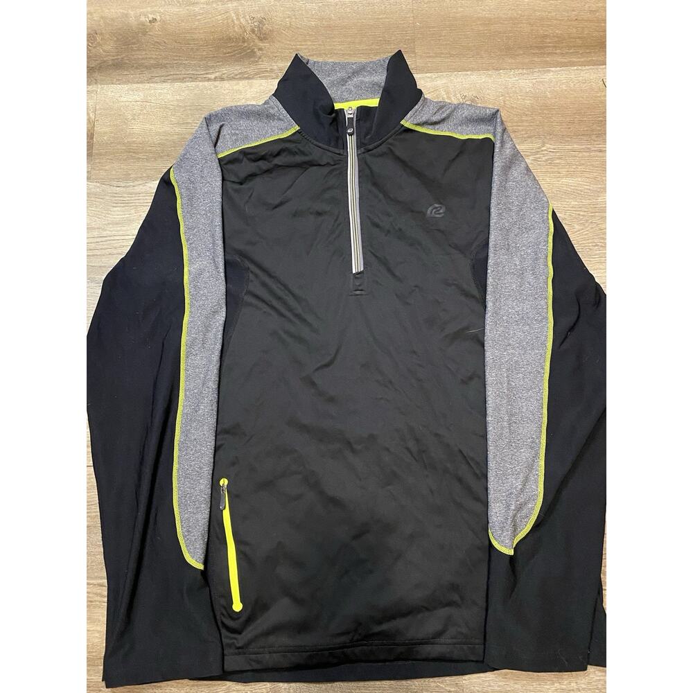Road Runner Sports 1/4 Zip Pullover Mens Large Black Athletic Jacket